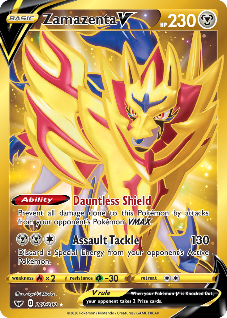 Sword & Shield Zamazenta V #212/202